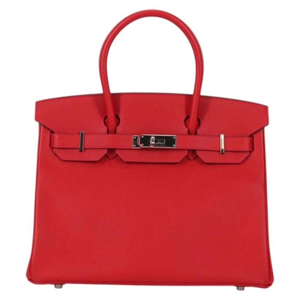 Hermes Birkin Red Epsom With Palladium Hardware Red Leather Handbag